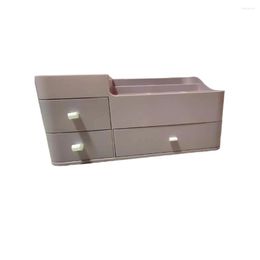 Storage Boxes Makeup Organizer With Drawers Multi-Grids Large Jewelry Box Plastic Container Bedroom Bathroom Countertops Pink