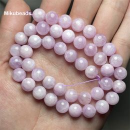 Beaded Necklaces Wholesale Natural A 8-8.5mm Kunzite Smooth Round Loose Beads For Jewelry Making DIY Bracelets Necklace Mikubeads 221207