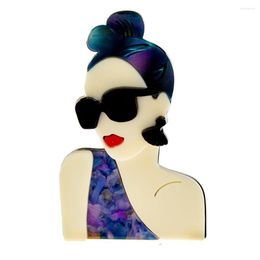 Brooches CINDY XIANG Moden Fashion Acrylic Girl For Women Acetate Fibre Pin 2 Colours Available