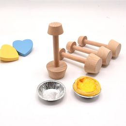 Baking Tools Wooden Pastry Egg Tart Tamper Double Sides Mini Pusher Eggtart Mould Maker Cake Kitchen