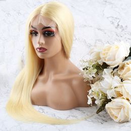 Venda T-Part Lace Wig Human Human 613 loira pr￩-arrancada com cabelos para beb￪s perucas brasileiras para mulheres Bellahair