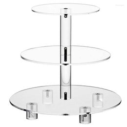 Baking Tools Acrylic Cake Tower Stand Round 3 Tier Cup Clear And Dessert Combo Tiered Display For Party Wedding