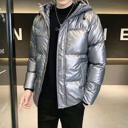 Men's Down Parkas Korean Fashion Hooded Puffer Jacket Autumn Lightweight Windbreaker With Hood Street Fashion Men Warm Fall Coats Trends 221208