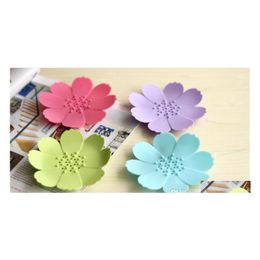 Soap Dishes Sile Soap Dish 3D Mini Flower Shape Soaps Holder Non Slip Home Bathroom Articles Mti Colour Sn2581 Drop Delivery Garden B Dh9A1