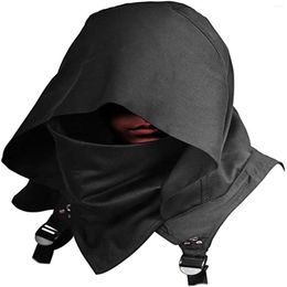 Motorcycle Helmets Black Cowl Hood Windproof Unisex Neck Warmer Costume Riding Hooded Cape Hat Scarf Steampunk Accessories Halloween