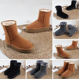 Winter Snow Boots Shoes Black Grey Brown Fashion Classic Ankle Girls Half Boots Eur 35-42