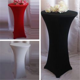 Table Cloth Stretch Round Tablecloth Cocktail Spandex Bar El Wedding Party Cover Multi-color