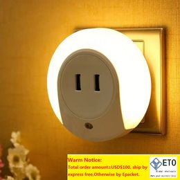 Multifunction LED Night Lights with Light Sensor and Dual USB Wall Plate Charger Smart Design Light for Bedrooms to 5V 2A
