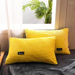 Pillow Case TECHOME Pillowcase Flannel Fleece Coral Skin-friendly Thicken Cover Cushion Fall Decor Winter Warm