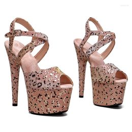 Sandals Leecabe 17CM/7Inch Stripper Shoes Women Platform Heels Sexy Summer Fashion Show High Heel Sandasl 1B