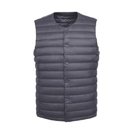 Men's Down Parkas Bang Brand Men Vest Ultra Light Portable V-neck Sleeveless Coat Man Winter Without Collar Warm Liner 221208