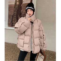 Women's Down Parkas Black Brown White Winter Jacket Warm Short Cotton Bubble Puffer Coat Ladies Female Quilted Padded 221207