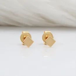 Stud Earrings 14K Gold Filled Square Earring Tarnish Resistant Jewellery Boho Dainty Vintage For Women Waterproof