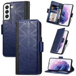 Wallet Phone Cases for Samsung Galaxy S23 S22 S21 S20 Note20 Ultra Plus Metre Character Grain PU Leather Flip Kickstand Cover Case with Card Slots