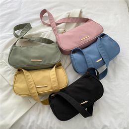 Evening Bags Women Zipper Shoulder Bag Simple Design Phone Handbags Ladies Brand Hobos Oxford Cloth Underarm Travel Armpit Shopping Pouch