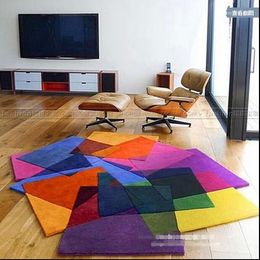 Carpets Stylish Simplicity Plaid Carpet Living Room Coffee Table Sofa Bed Bedroom Entrance Custom Handmade Acrylic