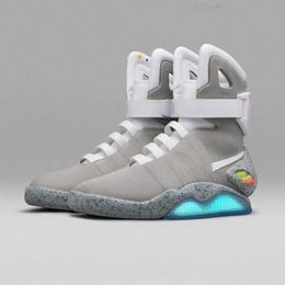 Air Mag Sneakers Marty Mcflys Led Shoes Back To The Future Glow In Dark Gray TOP Mcflys Sneakers Size 35-47