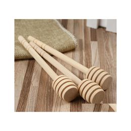 Other Kitchen Tools 500Pcs/Lot Arrive Mini 15Cm Long Wooden Honey Dippers Wedding Favours Dipper Spoon Gift Sn025 Drop Delivery Home Dhfko