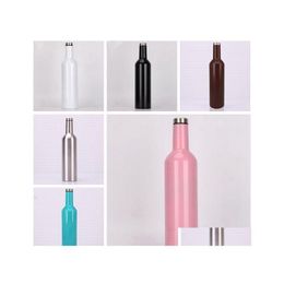 Tumblers Stainless Steel Vacuum Cup Tumblers 25Oz Insated Double Walled Wine Bottle Flask Hip Lask With A Screw Top Leak Proof Lids Dhvcz