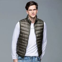 Men's Down Parkas Winter Coat 90% White Duck Vest Portable Ultra Light Sleeveless Jacket Waistcoat for Men 221208