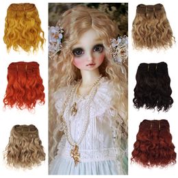 Doll Accessories Hair Wefts 5M Curly Black Brown Orange Pink Wool Goat for All Dolls DIY Wigs 221208