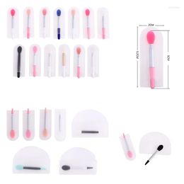 Makeup Brushes Portable Silicone Head Eyeshadow Lip Applicator Brush With EVA Bag Cosmetic Beauty Tools Care