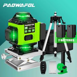 16 Lines 4D Wireless Remote Green Laser Level Self-Leveling With 1/2 Batteries