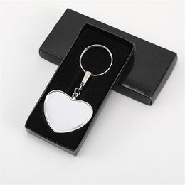 Lover Two-sided Sublimation Blank DIY Heart Designer Keychains Rotatable Round Shape Keychains Wallet Handbag Couples Car Key Ring Jewellery for Woman Man Friend Gift