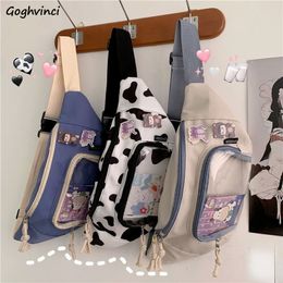 Waist Bags Packs Women Harajuku Fashion Allmatch Streetwear Stylish Kawaii Chest Bag Canvas Ulzzang Sweet Outdoor Travel Fanny Pack 221208