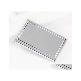 Business Card Files 500Pcs Blank Diy Stainless Steel Metal Business Credit Id Card Files Pocket Case Box Keeper Holder Sn4186 Drop D Dh2Xd