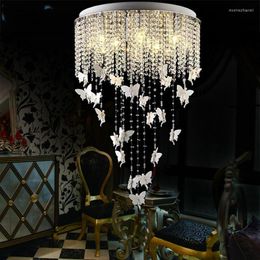 Pendant Lamps White Angel 4 8 12 Bulbs Art Light Lighting Crystal Lamp LED E14 For Bedroom Dining Room Hanging Resin