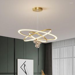 Pendant Lamps Simple Modern Living Room Chandelier Art Circle Surrounded By Gypsophila 2022 Designer Net Red Restaurant Lamp