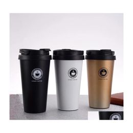 Tumblers Coffee Mug Thermo Cup Stainless Steel Insated Vacuum Tumblers With Lids Car Double Wall Travel Water Bottle Yfa2273 Drop De Dh9Kl