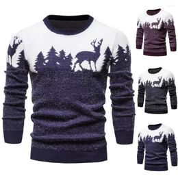 Men's Sweaters Men Christmas Sweater Chic Casual Elk Print Wear-resistant Autumn For Home Wear Winter