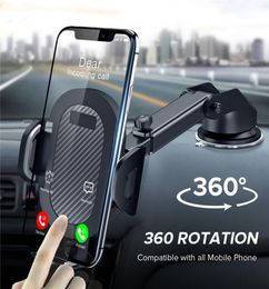 Держатель автомобильного телефона для телефона Windshield Gravity Sucker для Universal Mobile Support для iPhone смартфона 360 градусов Spin Mount Stand3840774