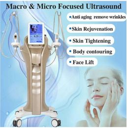 New 2 In 1 Technology Ultrasonic HIFU RF Body Shaping Beauty Device For Skin Tightening Lifting And Wrinkle Removal 10Pcs Cartridges