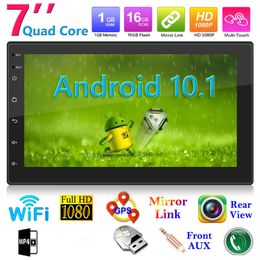 Double DIN Car Radio Head Unit Android 10.1 Quad Core Multimedia Video Player 2DIN GPS WiFi Bluetooth-compatible AUX Auto Stereo