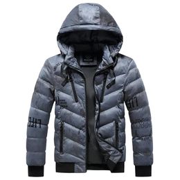 Men's Down Parkas Winter Jacket Fashion Printing Warm Fleece Thick Coat Male Outwear Hip hop Streetwear Parka Jackets Men 221207