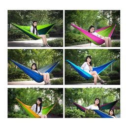 Garden Sets Outdoor Cam Hammock Collapsible Indoor Double Person Swing Colorfwork Parachute Nylon Bed Furniture Set Cylyw1078 Drop D Dhjc8