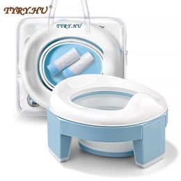 Travel Potties TYRYHU Baby Pot Portable Silicone Training Seat 3 in1 Multifunction Toilet Foldable Children Potty With 20 bag 221208