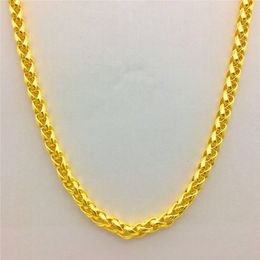 Chokers Fashion Luxury Thailand Sand Gold 14K Necklace Thick Yellow Chain for Women Men Wedding Engagement Jewelry Gifts 221207