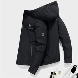 Mens Jackets HAZZYS Bomber Windbreaker Zipper Spring Autumn Casual Work Fashion Outdoor Adventure 221205