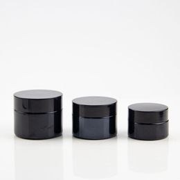 20ml 30ml 50ml Plastic Jars Packaging Bottles Black PET Storage Cans Boxes Round Bottle with Black Lids