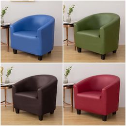 Chair Covers PU Leather Club Cover For Sofa Waterfrool Sloid Color Tub Protection Nordic Style Seat Slipcover Bar Living Room