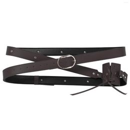 Belts Men Adjustable Buckle Strap Sword Holder Waist Belt Viking Pirate Knight Cosplay PU Leather Mediaeval Costume Steampunk Accessori