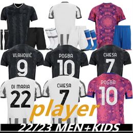22/23 Juventuss Soccer Jerseys Tee Shirts Di Maria Jersey Pogba Bonucci Vlahovic McKennie Futebol Cirlad