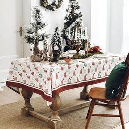 Table Cloth Nordic Year Christmas Tablecloth Dustproof Linen Rectangle Dining Dinner Party Decoration Atmosphere