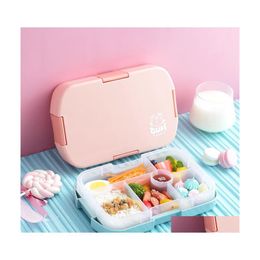 Lunch Boxes Bags 2 Or 1 Pcs Lunch Box For Kids Food Safe Compartment Design Portable Containers School Waterproof Storage Boxes Micr Dh3V4