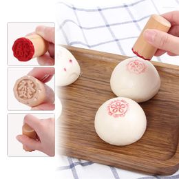 Baking Tools 4PCS Cake Mould Handmade Wood Dessert Seal Stamp DIY Cookie Moulds Decorating For Traditional Chinese Festival