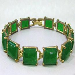 Fashion Jewelry jade beads link cuff bangle bracelet 7.5 inch